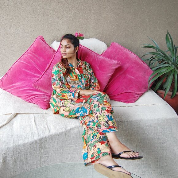 Lovely Farida kahlo Printed Pyjamas Set, Pure Cotton Pjs set, Nightwear Pajamas - Picture 8 of 10